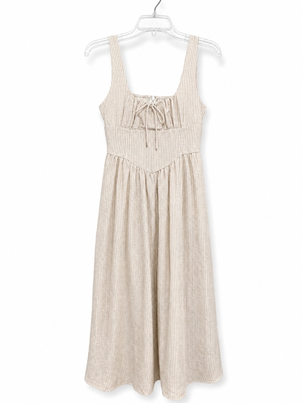 Workshop Republic Clothing Cream and Beige Striped Maxi Dress - Picture 5 of 11